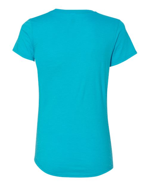 Women's Softstyle® Triblend T-Shirt - Heather Caribbean Blue Back