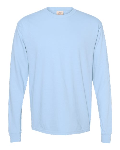 Comfort Colors Unisex Garment-Dyed Heavyweight Long Sleeve T-Shirt - Hydrangea Front
