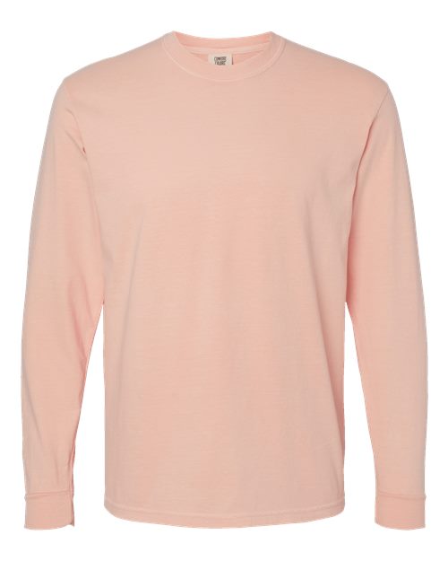 Unisex Garment-Dyed Heavyweight Long Sleeve T-Shirt - Peachy Front