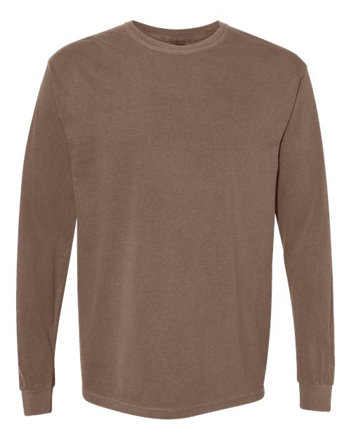 Comfort Colors Unisex Garment-Dyed Heavyweight Long Sleeve T-Shirt - Espresso Front