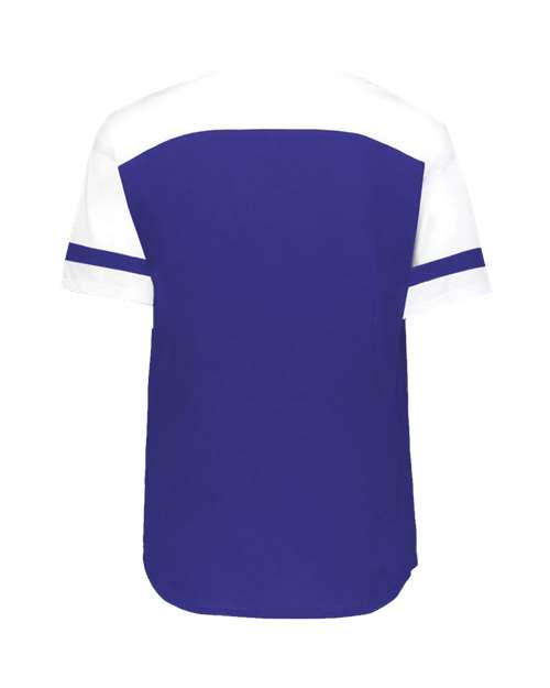 Women's Triblend Fanatic 2.0 V-Neck T-Shirt - Purple/ White Back
