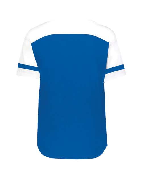 Women's Triblend Fanatic 2.0 V-Neck T-Shirt - Royal/ White Back