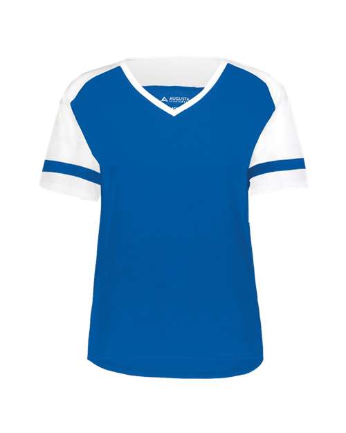 Women's Triblend Fanatic 2.0 V-Neck T-Shirt - Royal/ White Front