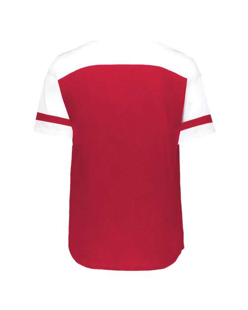 Women's Triblend Fanatic 2.0 V-Neck T-Shirt - Scarlet/ White Back
