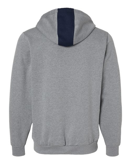 Unisex Eco Revive™ Three-Season Triblend Fleece Hooded Sweatshirt - Navy/ Grey Heather Back