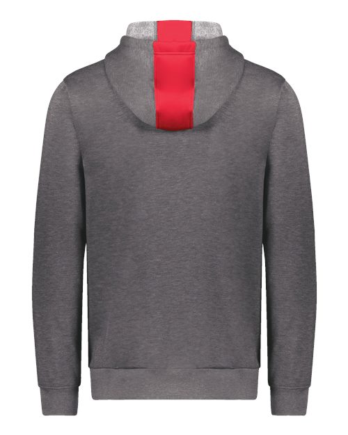 Unisex Eco Revive™ Three-Season Triblend Fleece Hooded Sweatshirt - Scarlet/ Carbon Heather Back