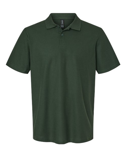 Unisex Softstyle® Pique Polo - Forest Green Front