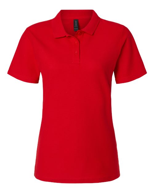 Women's Softstyle® Pique Polo - Red Front