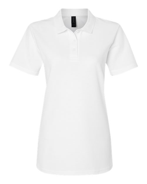 Women's Softstyle® Pique Polo - White Front