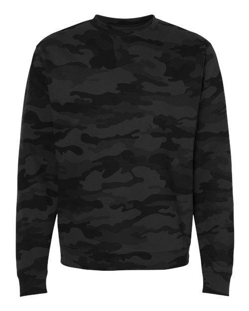 Unisex Midweight Crewneck Sweatshirt - Black Camo Front