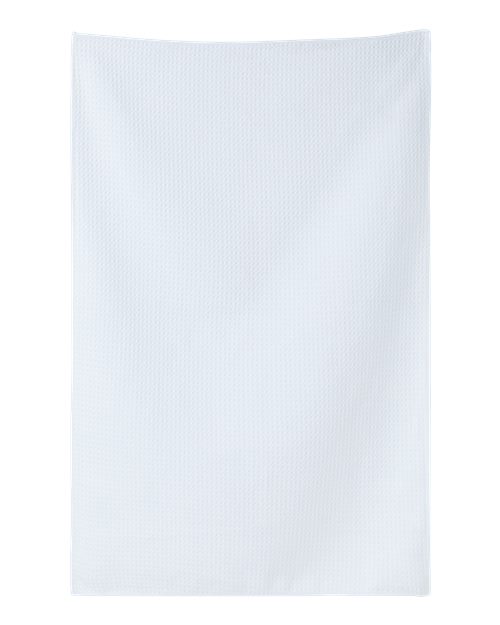 Sublimation Waffle Weave Golf Towel - White Front