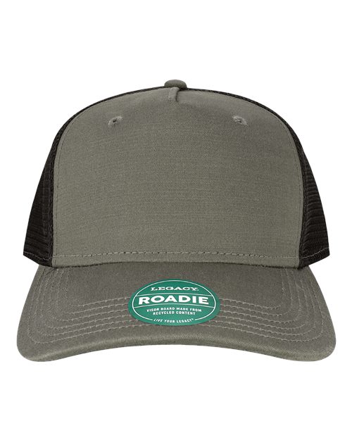 Five-Panel Adjustable Cap - Charcoal Slub/ Black Front