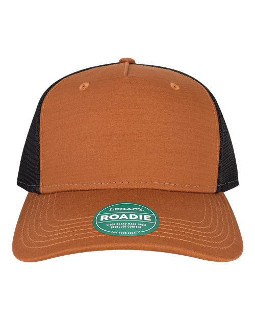 Five-Panel Adjustable Cap - Copper Slub/ Black Front