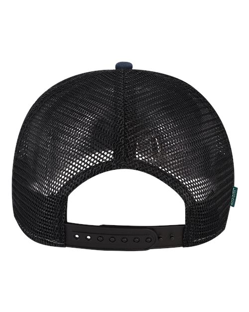 Five-Panel Adjustable Cap - Navy Slub/ Black Back