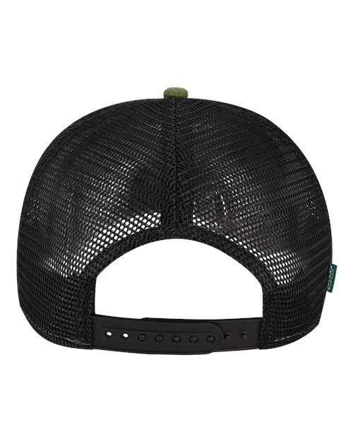 Five-Panel Adjustable Cap - Olive Slub/ Black Back