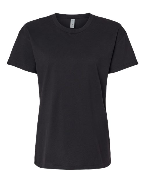 Women's Cotton Relaxed T-Shirt - Black Front