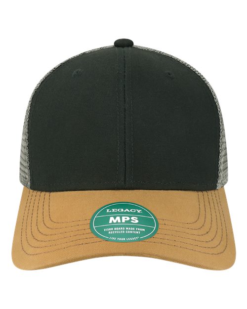 Mid-Pro Snapback Trucker Cap - Black/ Caramel/ Dark Grey Front