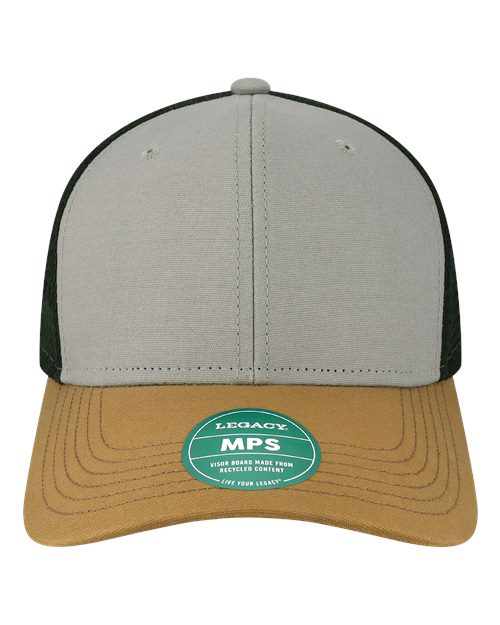 Mid-Pro Snapback Trucker Cap - Grey/ Caramel/ Black Front