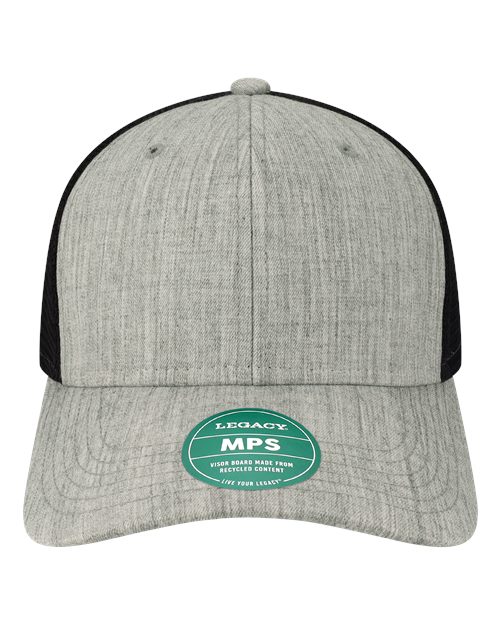 Mid-Pro Snapback Trucker Cap - Melange Grey/ Black Front