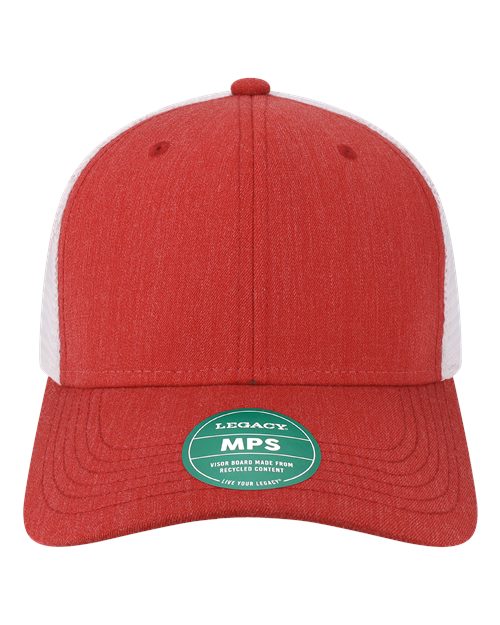 Mid-Pro Snapback Trucker Cap - Melange Scarlet/ White Front