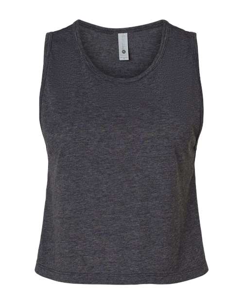 Women's Festival Crop Tank - Charcoal Front