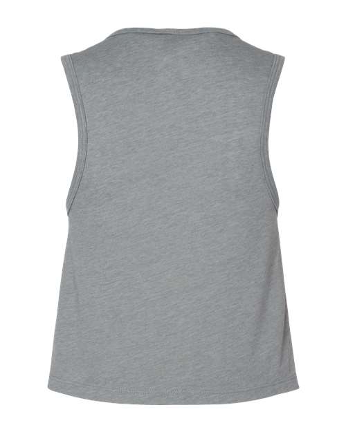 Women's Festival Crop Tank - Heather Grey Back