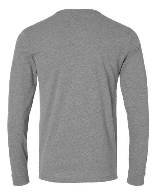 Unisex CVC Long Sleeve T-Shirt - Dark Heather Grey Back