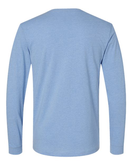 Unisex CVC Long Sleeve T-Shirt - Heather Columbia Blue Back