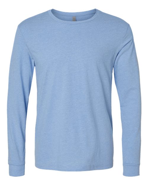 Unisex CVC Long Sleeve T-Shirt - Heather Columbia Blue Front