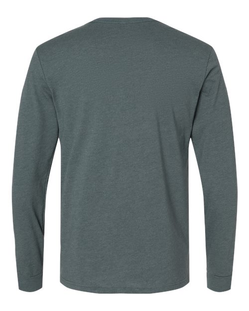 Unisex CVC Long Sleeve T-Shirt - Indigo Back