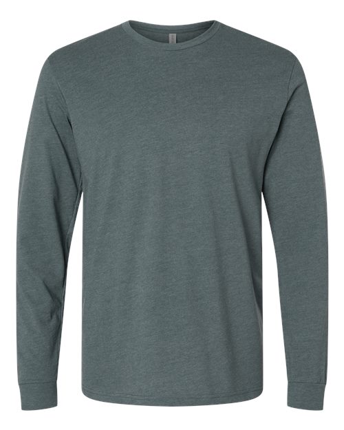 Unisex CVC Long Sleeve T-Shirt - Indigo Front