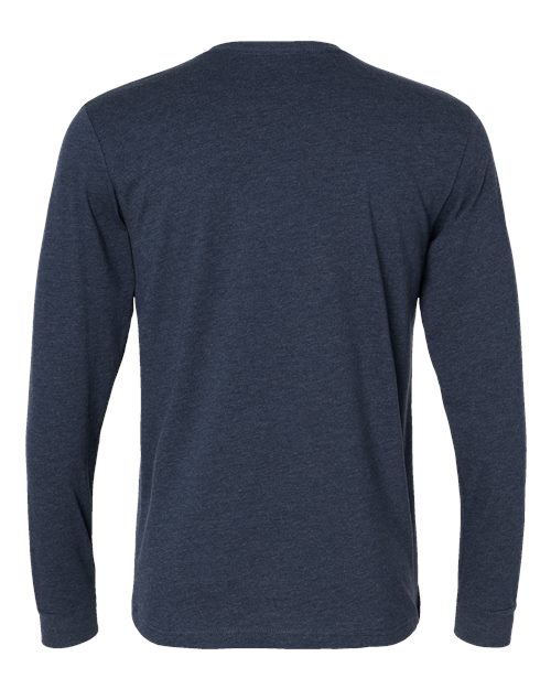 Unisex CVC Long Sleeve T-Shirt - Midnight Navy Back