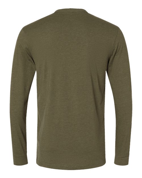 Unisex CVC Long Sleeve T-Shirt - Military Green Back