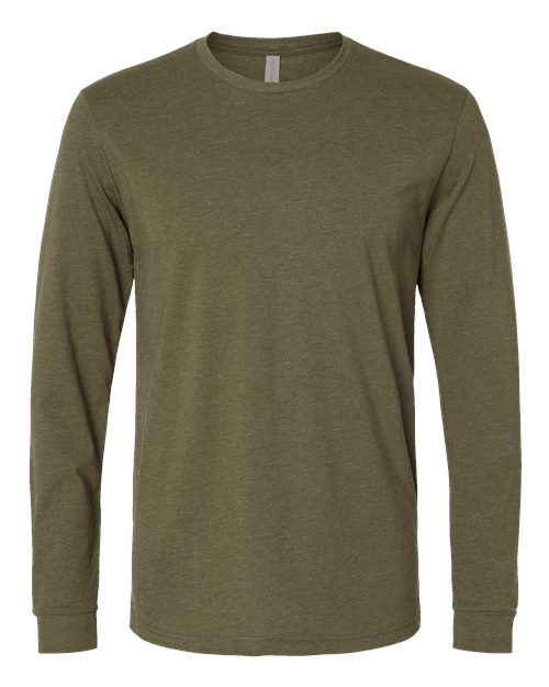 Unisex CVC Long Sleeve T-Shirt - Military Green Front