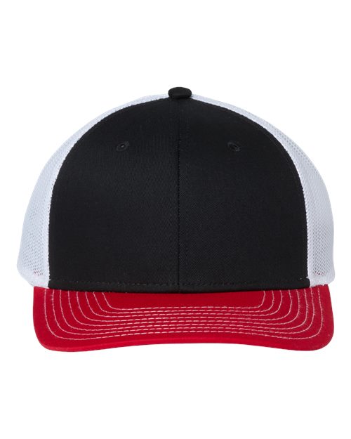 Everyday Trucker Cap - Black/ Red/ White Front