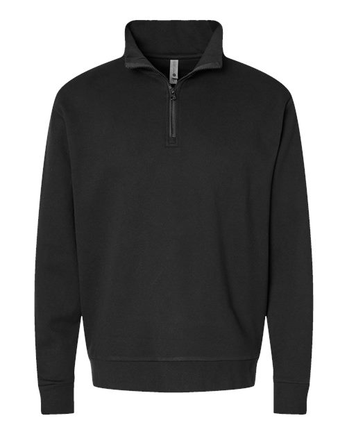 Unisex Fleece Quarter-Zip Pullover - Black Front