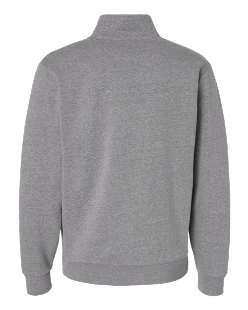 Unisex Fleece Quarter-Zip Pullover - Heather Grey Back