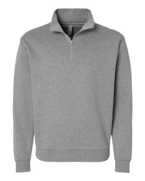 Unisex Fleece Quarter-Zip Pullover - Heather Grey Front