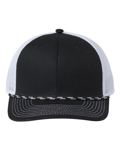 Everyday Rope Trucker Cap - Black/ White Front