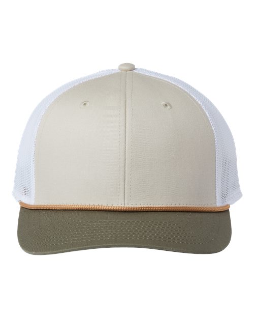 Everyday Rope Trucker Cap - Stone/ Light Olive/ White Front