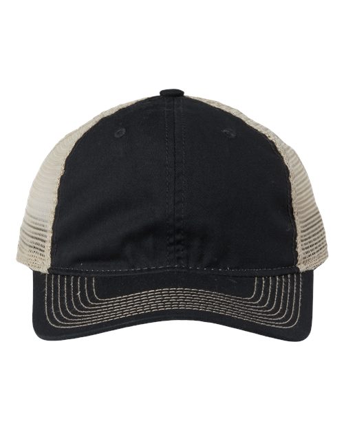 Soft Trucker Cap - Black/ Khaki Front
