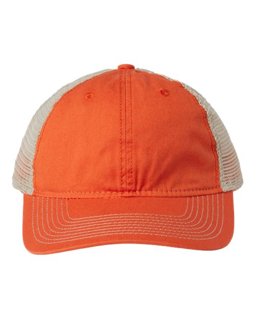Soft Trucker Cap - Orange/ Khaki Front