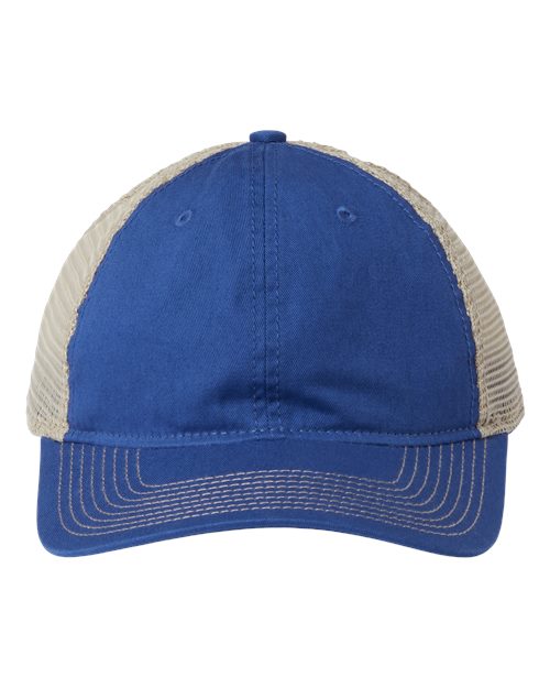 Soft Trucker Cap - Royal/ Khaki Front