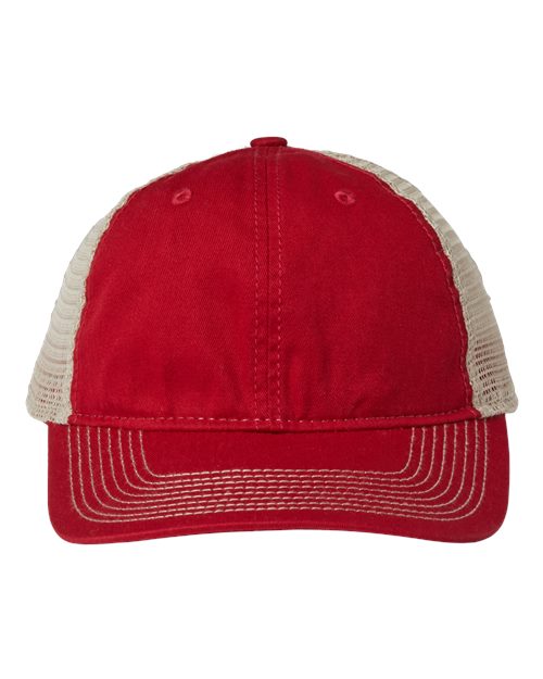 Soft Trucker Cap - Vintage Red/ Khaki Front