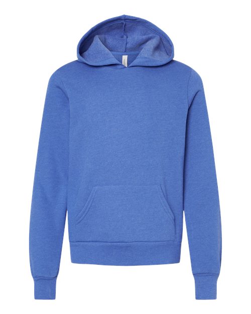 Youth Sponge Fleece Hoodie Sweatshirt - Heather True Royal Front
