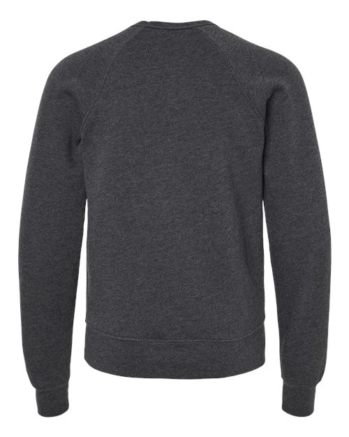 Youth Sponge Fleece Crewneck Sweatshirt - Dark Grey Heather Back