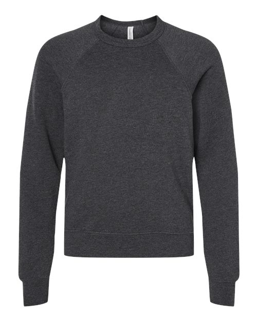 Youth Sponge Fleece Crewneck Sweatshirt - Dark Grey Heather Front
