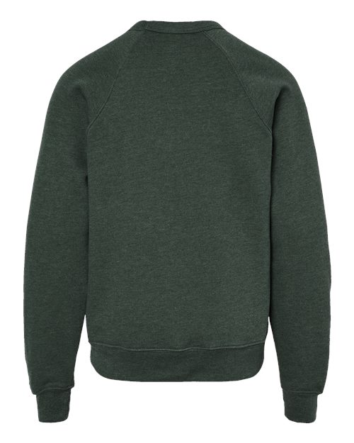 Youth Sponge Fleece Crewneck Sweatshirt - Heather Forest Back