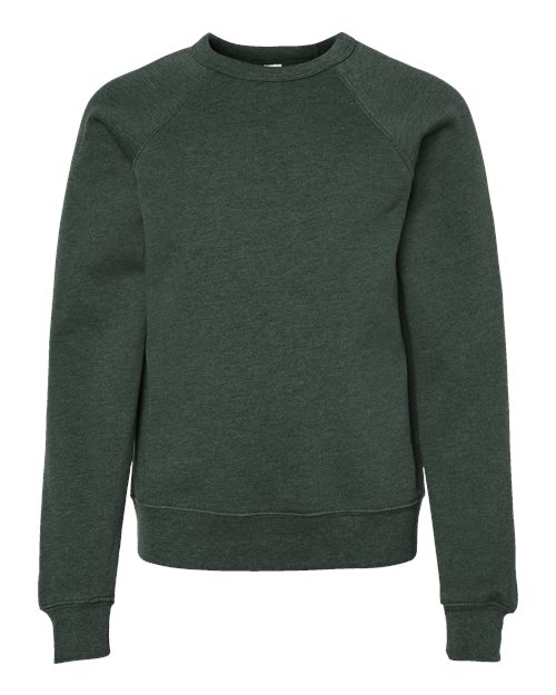 Youth Sponge Fleece Crewneck Sweatshirt - Heather Forest Front