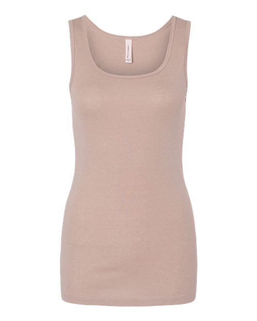 Women's Micro Rib Tank - Heather Pink Gravel Front